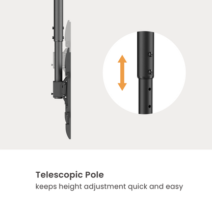 VSYS VCM-CE1546L ceiling TV mount telescopic pole height adjustment