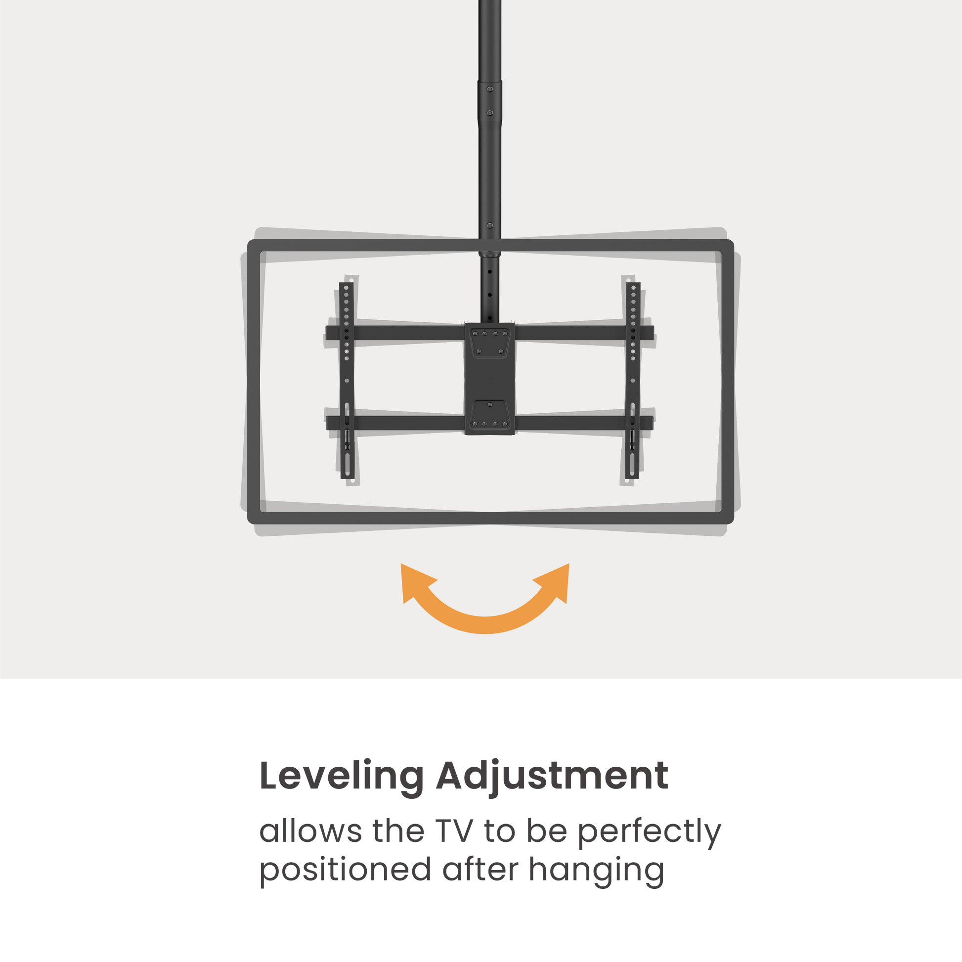 VSYS VCM-CE1546L ceiling TV mount leveling adjustment feature