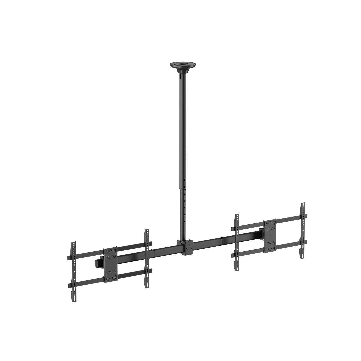VSYS VCM-CE1546SL side by side dual screen ceiling TV mount, front view