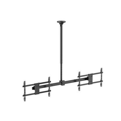VSYS VCM-CE1546SL side by side dual screen ceiling TV mount, front view