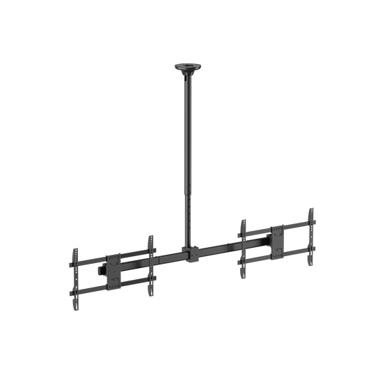 VSYS VCM-CE1546SL side by side dual screen ceiling TV mount, front view
