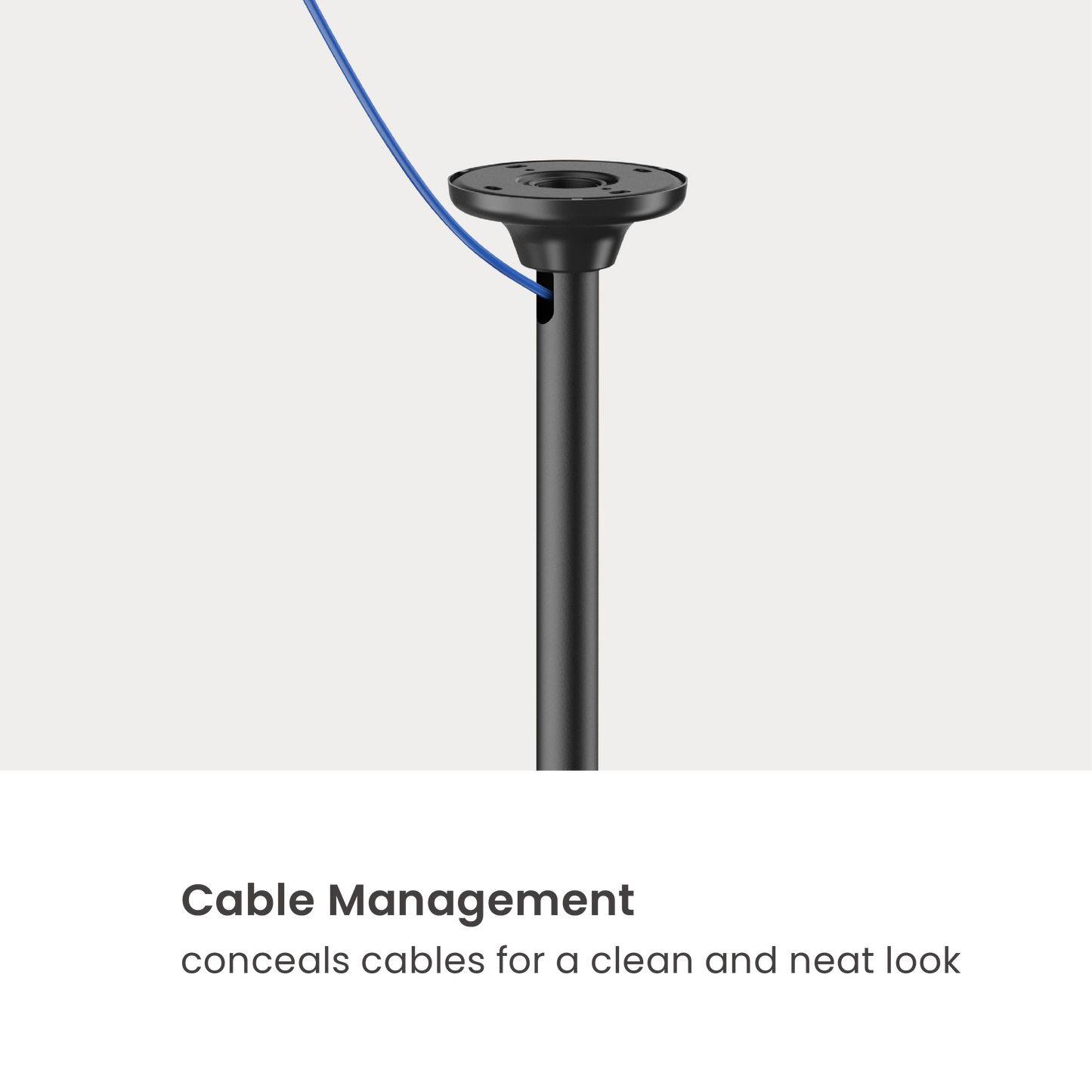 VSYS VCM-CE1546SL dual screen ceiling mount integrated cable management