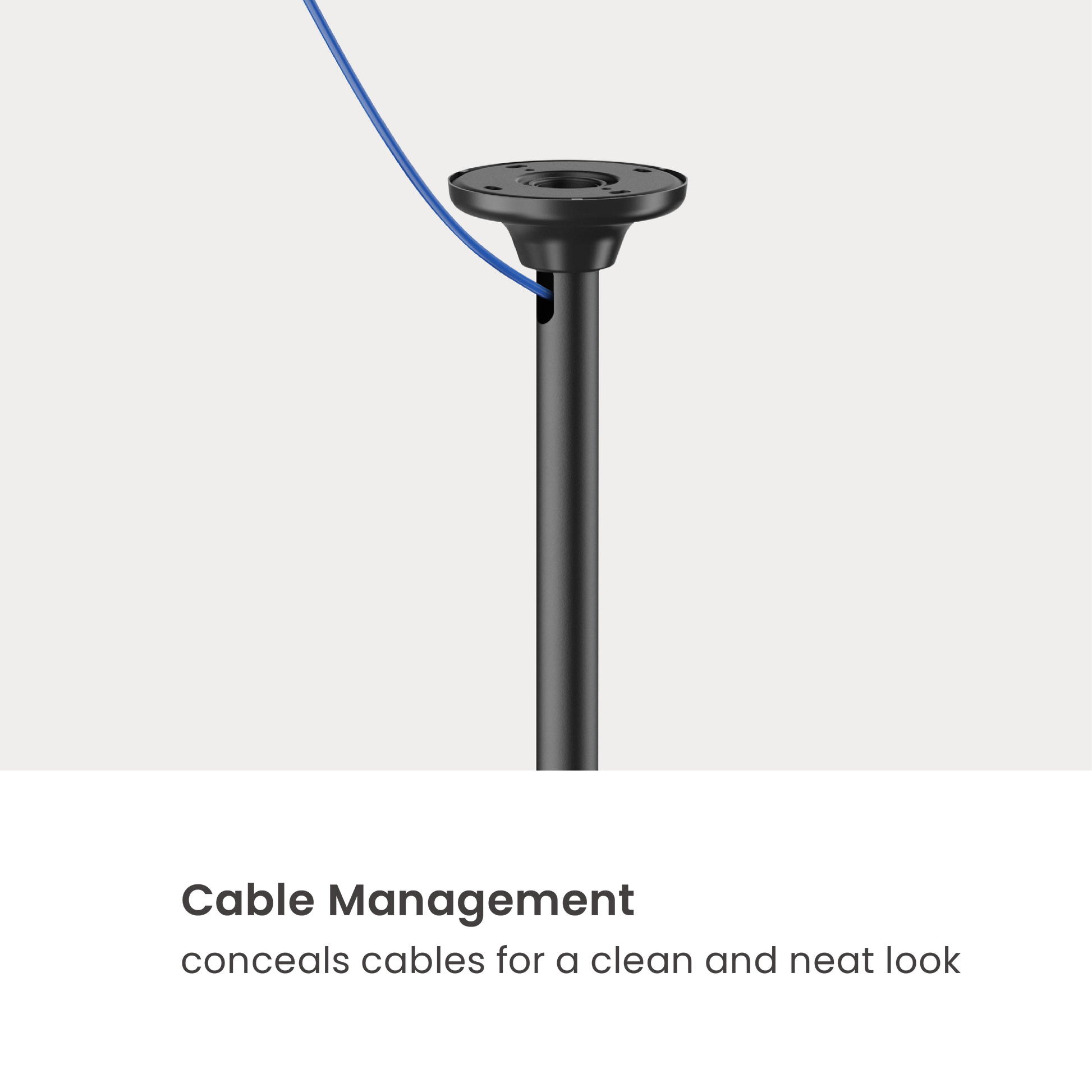 VSYS VCM-CE1546SL dual screen ceiling mount integrated cable management