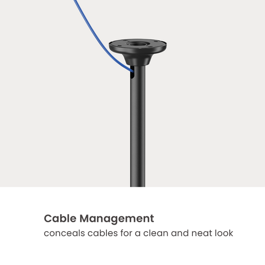 VSYS VCM-CE1546SL dual screen ceiling mount integrated cable management