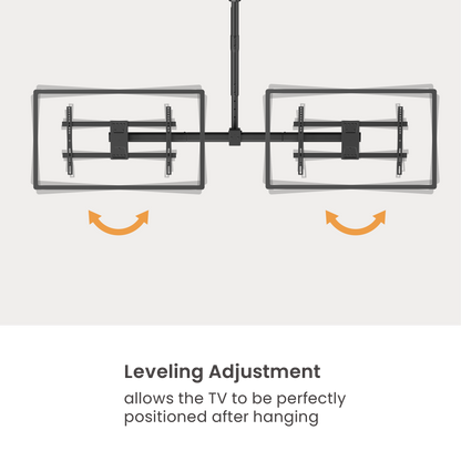 VSYS VCM-CE1546SL dual screen ceiling mount leveling adjustment feature