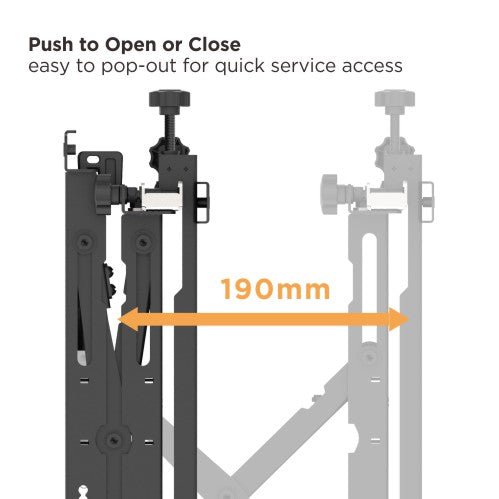 VSYS VSVW13-46T push-pull pop-out lock system detail, 190mm extension