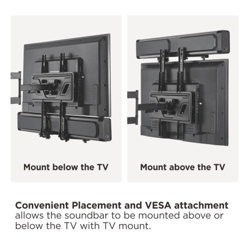 VSYS VSSB-49 bracket mounting above or below the TV
