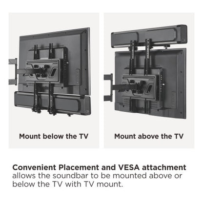 VSYS VSSB-49 bracket mounting above or below the TV
