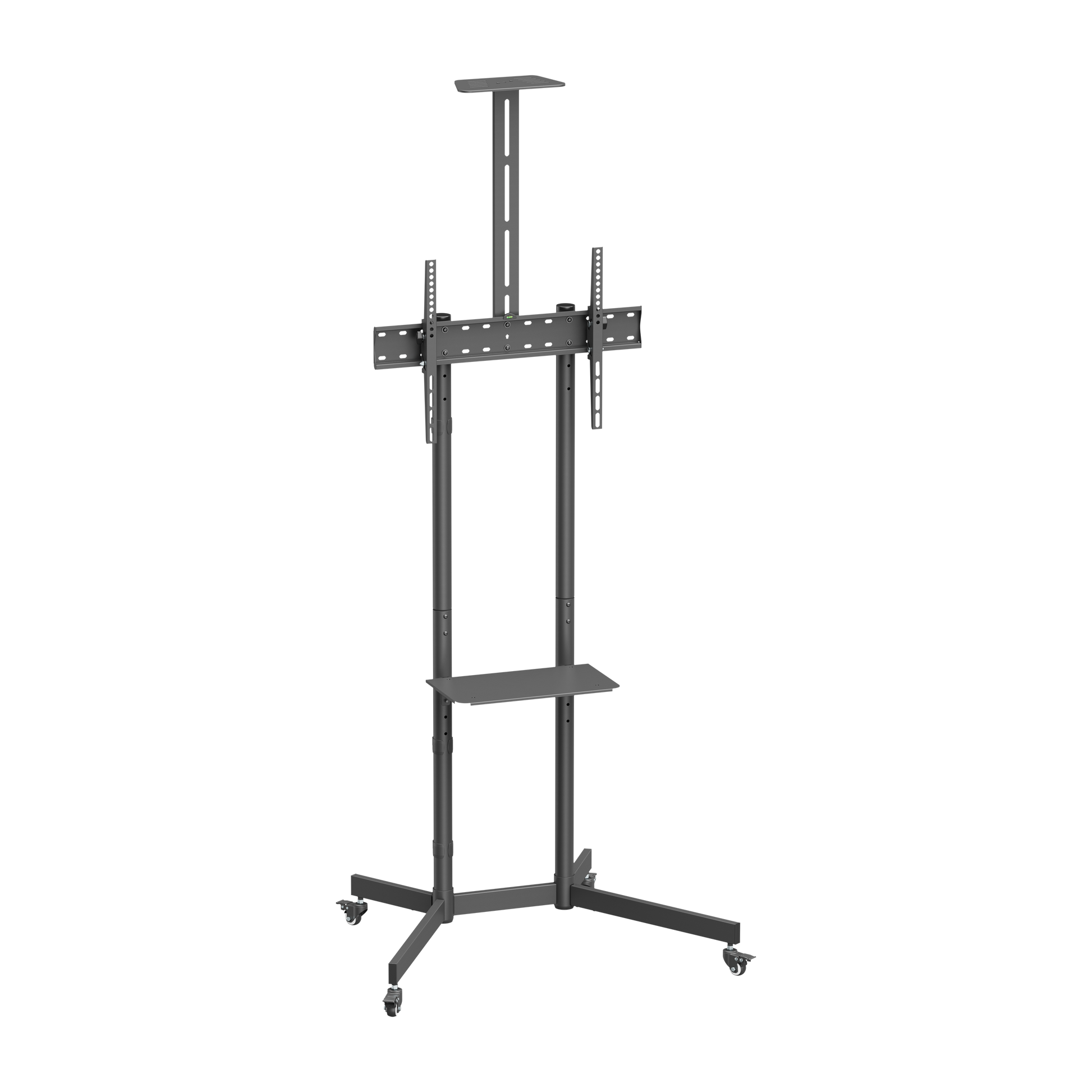 VSYS VTL-1042T economy TV cart stand with camera shelf, front view
