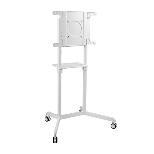 VSYS VTLS11-46TW rotating TV cart stand, white, front view