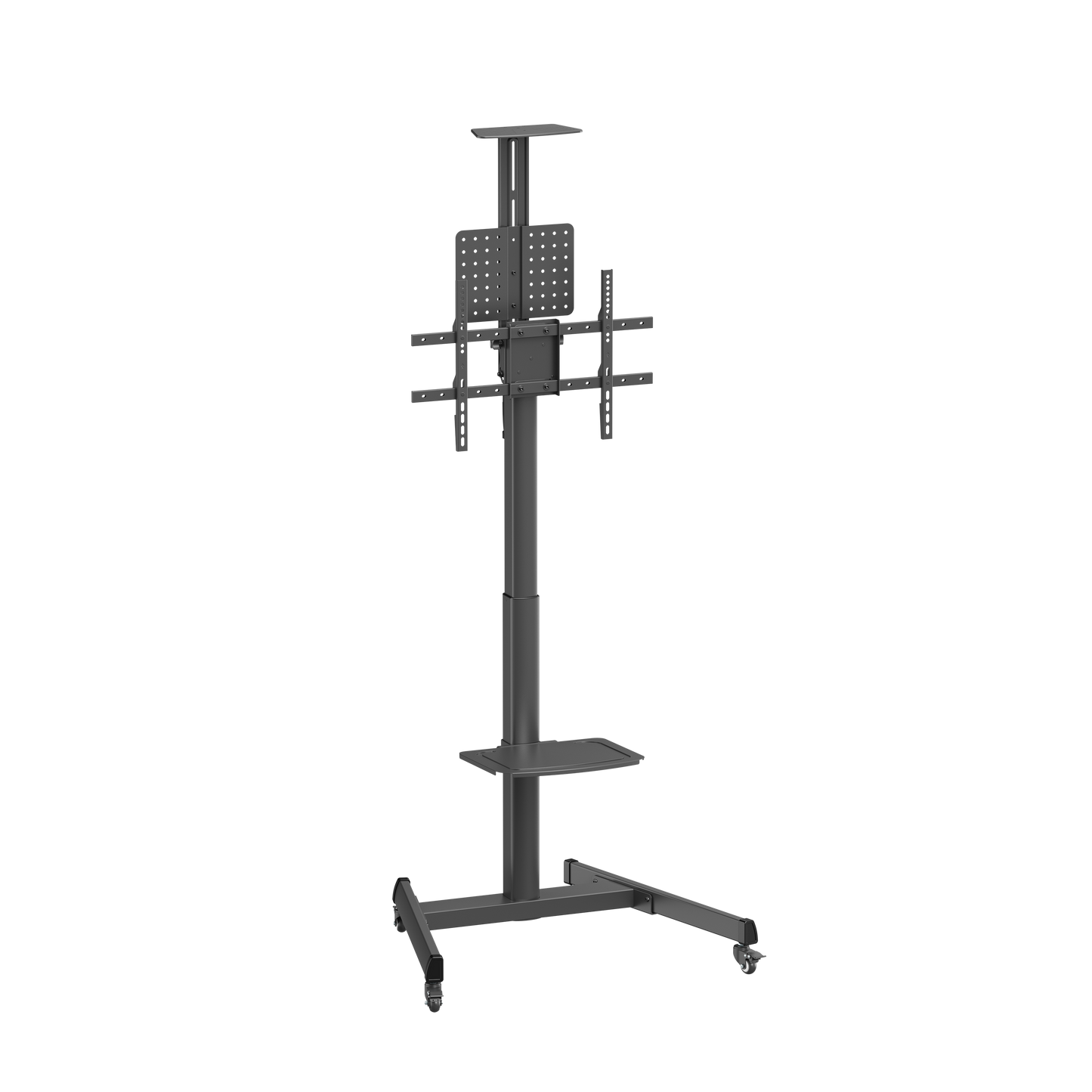 VSYS VTLS17H-46TW crank-adjustable TV cart stand, front view