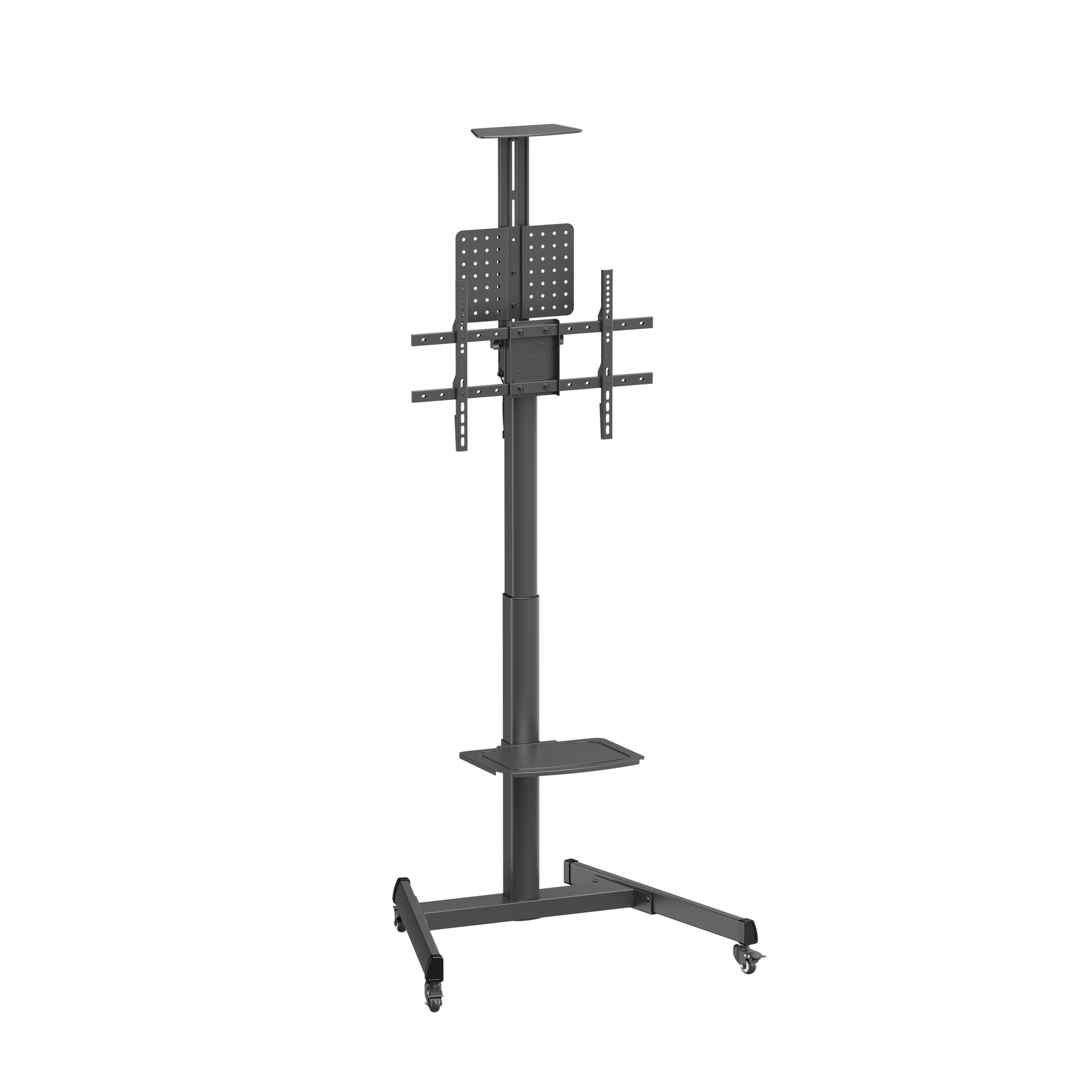 VSYS VTLS17H-46TW crank-adjustable TV cart stand, front view