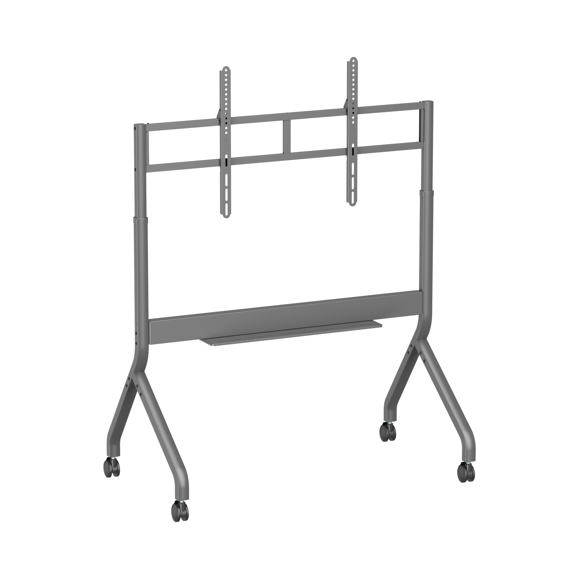 VSYS VTLX16M-612FW motorized height-adjustable TV cart, rear angled view